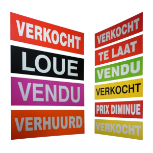 'Verkocht' stickers logo