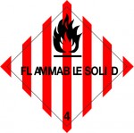 4.1 Brandbare vaste stoffen met tekst (Flammable Solid) logo