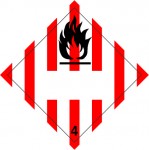 4.1 Brandbare vaste stoffen met wit UN-vlak logo