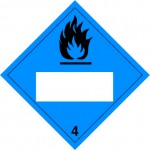 4.3 Stoffen die in contact met water brandbare gassen ontwikkelen met wit UN-vlak logo
